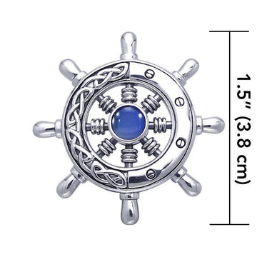 Large Celtic Ship Wheel ~ Sterling Silver Pendant Jewelry TPD069 - Jewelry